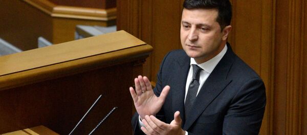 Президент Украины Владимир Зеленский выступает в Верховной Раде Президент Украины Владимир Зеленский выступает в Верховной Раде - 俄罗斯卫星通讯社