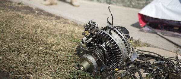 Фрагмент сбитого беспилотника в Степанакерте. - 俄罗斯卫星通讯社