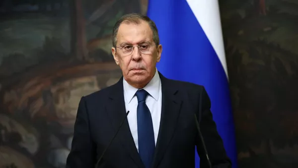 Министр иностранных дел России Сергей Лавров во время пресс-конференции по итогам встречи с генеральным секретарем СЕ  - 俄羅斯衛星通訊社