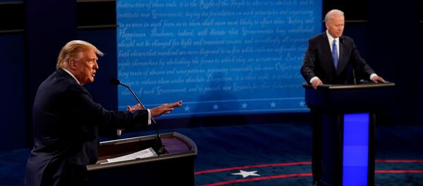 Финальные дебаты между президентом США Дональдом Трампом и бывшим вице-президентом Джо Байденом в Curb Event Cente - 俄羅斯衛星通訊社