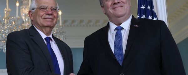 Глава дипломатии ЕС Жозеп Боррель и госсекретарь США Майк Помпео Глава дипломатии ЕС Жозеп Боррель и госсекретарь США Майк Помпео - 俄罗斯卫星通讯社