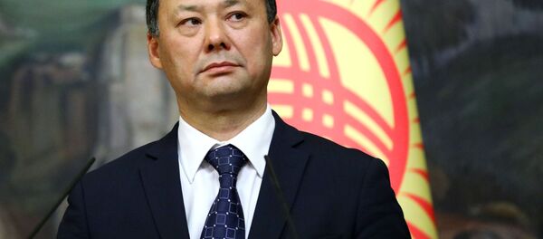 Министр иностранных дел Киргизии Руслан Казакбаев во время пресс-конференции по итогам встречи с министром иностранных дел РФ Сергеем Лавровым в Москве - 俄羅斯衛星通訊社