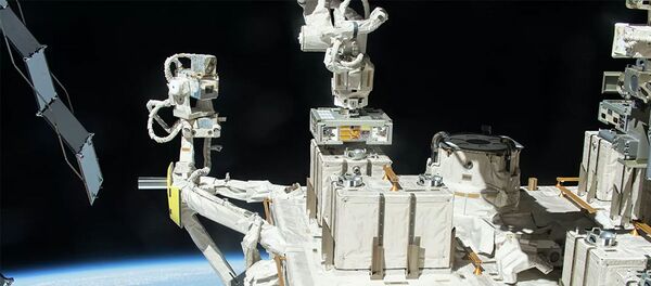 Японский экспериментальный модуль Кибо МКС, на поверхности которого с 2015 по 2018 год проводился эксперимент по выживаемости бактерий Японский экспериментальный модуль Кибо МКС, на поверхности которого с 2015 по 2018 год проводился эксперимент по выживаемости бактерий - 俄罗斯卫星通讯社