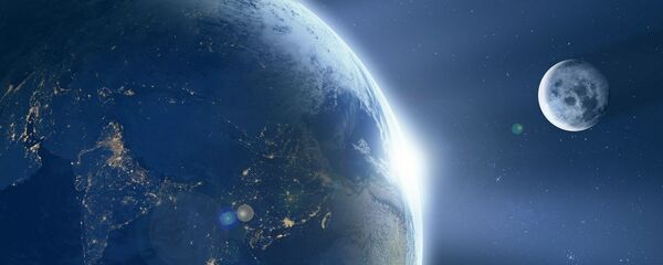 Вид на Землю и Луну из космоса - 俄羅斯衛星通訊社