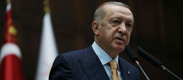 Президент Турции Реджеп Тайип Эрдоган выступает с обращением к членам своей партии Президент Турции Реджеп Тайип Эрдоган выступает с обращением к членам своей партии - 俄羅斯衛星通訊社