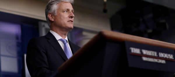 Советник по национальной безопасности США Роберт О'Брайен во время выступления в Вашингтоне  - 俄罗斯卫星通讯社