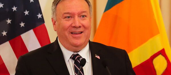 Госсекретарь США Майк Помпео во времяс встречи  министром иностранных дел Шри-Ланки в Коломбо - 俄羅斯衛星通訊社