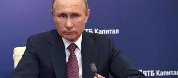 29 октября 2020. Президент РФ Владимир Путин принимает участие в работе 12-го ежегодного инвестиционного форума ВТБ Капитал Россия зовёт! в режиме видеоконференции. - 俄罗斯卫星通讯社