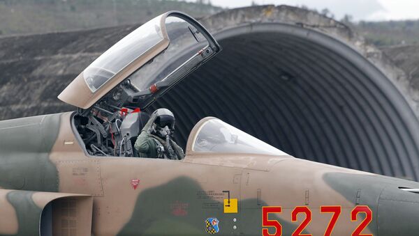 Пилот ВВС Тайваня в кабине американского истребителя F-5E Tiger II - 俄罗斯卫星通讯社