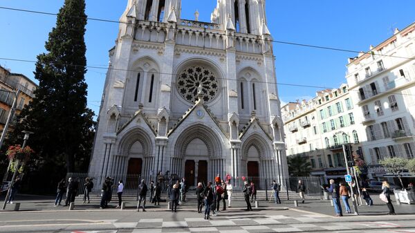 Вид на собор Нотр-Дам в Ницце, где произошло нападение на людей - 俄羅斯衛星通訊社