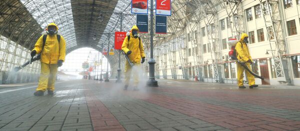 Дезинфекция Киевского вокзала - 俄罗斯卫星通讯社