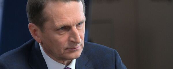 Директор Службы внешней разведки РФ Сергей Нарышкин во время интервью РИА Новости, которое он дал генеральному директору МИА Россия сегодня Дмитрию Киселеву. Директор Службы внешней разведки РФ Сергей Нарышкин во время интервью РИА Новости, которое он дал генеральному директору МИА Россия сегодня Дмитрию Киселеву. - 俄罗斯卫星通讯社