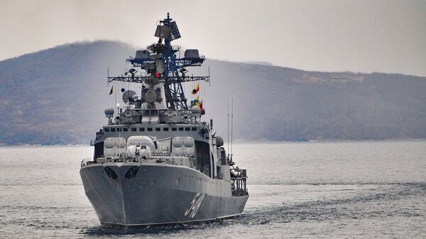 Большой противолодочный корабль Адмирал Пантелеев на пути во Владивосток - 俄羅斯衛星通訊社