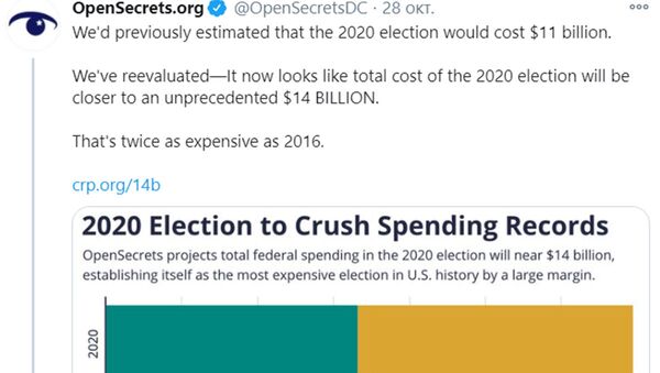 Твит затраты на выборы - 俄罗斯卫星通讯社