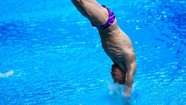 Илья Захаров в финальных соревнованиях по прыжкам в воду с трамплина 3 м среди мужчин на XVII чемпионате мира по водным видам спорта в Будапешт - 俄罗斯卫星通讯社