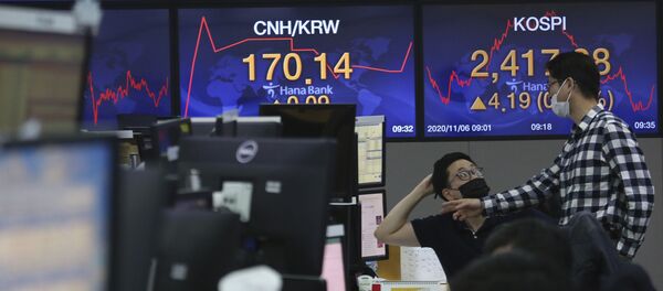 Корейская фондовая биржа на фоне выборов в США - 俄罗斯卫星通讯社