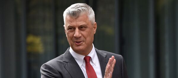 Президент Косово Хашим Тачи во время пресс-конференции в Приштине - 俄罗斯卫星通讯社