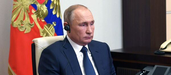 9 ноября 2020. Президент РФ Владимир Путин во время встречи в режиме телемоста с президентом Сирии Башаром Асадом 9 ноября 2020. Президент РФ Владимир Путин во время встречи в режиме телемоста с президентом Сирии Башаром Асадом - 俄罗斯卫星通讯社
