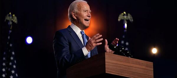 Джо Байден во время выступления в Уилмингтоне, США  - 俄罗斯卫星通讯社