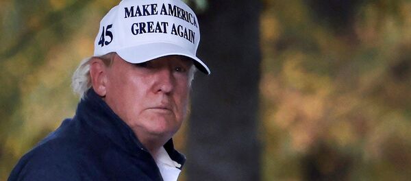 Президент США Дональд Трамп в кепке с надписью Сделаем Америку снова великой - 俄罗斯卫星通讯社