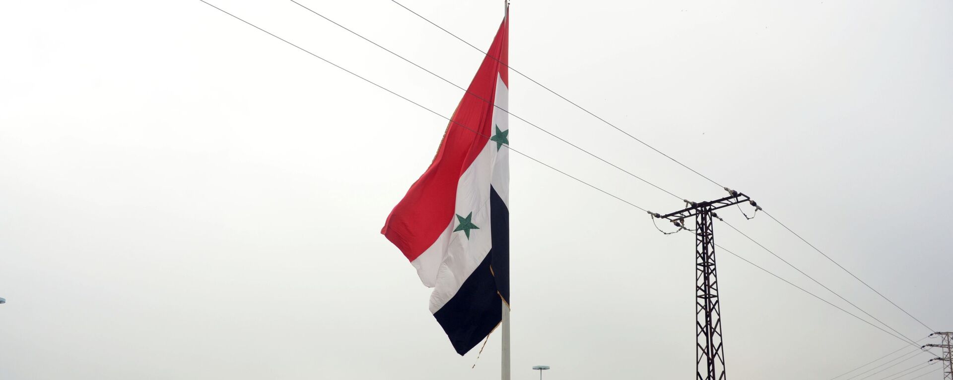 Сирийский флаг в освобожденном от боевиков городе Мааррат-эн-Нууман в Сирии - 俄羅斯衛星通訊社, 1920, 12.02.2021