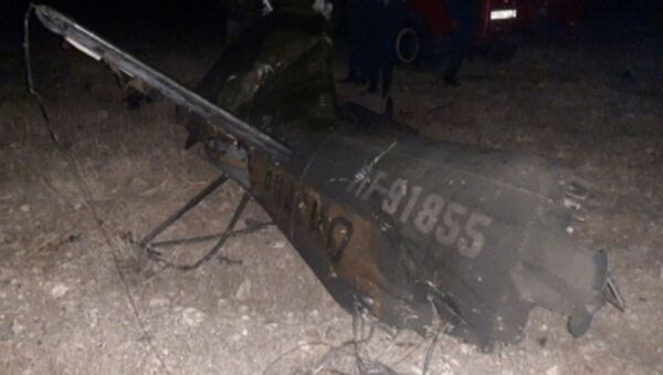 Обломки российского вертолета Ми-24, сбитого в воздушном пространстве над территорией Армении вне зоны боевых действий. - 俄罗斯卫星通讯社