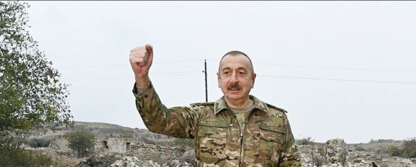 Президент Азербайджана Ильхам Алиев во время посещения Физулинского и Джебраильского района, расположенных в Карабахе Президент Азербайджана Ильхам Алиев во время посещения Физулинского и Джебраильского района, расположенных в Карабахе - 俄羅斯衛星通訊社