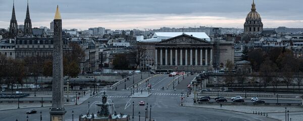 Вид сверху на площадь Согласия и здание Национального собрания в Париже, Франция Вид сверху на площадь Согласия и здание Национального собрания в Париже, Франция - 俄羅斯衛星通訊社