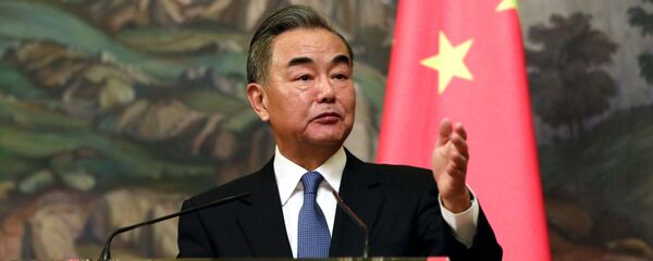 Министр иностранных дел КНР Ван И на пресс-конференции по итогам переговоров с министром иностранных дел РФ Сергеем Лавровым в Москве - 俄罗斯卫星通讯社