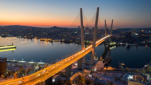 Вид на город Владивосток. Золотой мост - 俄羅斯衛星通訊社
