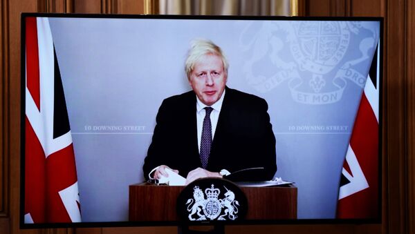 News conference about the ongoing situation with the coronavirus disease (COVID-19), in London with Prime Minister Boris Johnson - 俄罗斯卫星通讯社