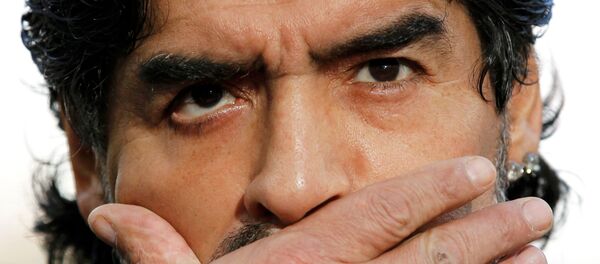 Аргентинский футболист Диего Марадона во время интервью, 2010 год - 俄罗斯卫星通讯社