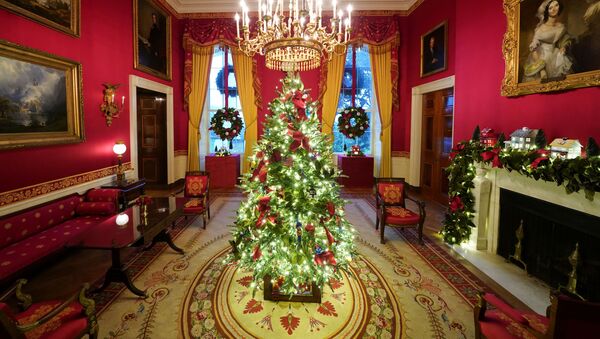 白宫红房间的圣诞装饰 - 俄罗斯卫星通讯社