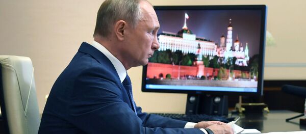 2 декабря 2020. Президент РФ Владимир Путин проводит сессию Совета коллективной безопасности Организации Договора о коллективной безопасности (ОДКБ) в режиме видеоконференции.  - 俄罗斯卫星通讯社