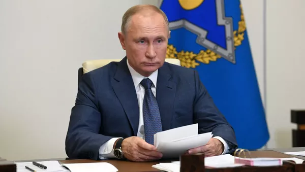 2 декабря 2020. Президент РФ Владимир Путин проводит сессию Совета коллективной безопасности Организации Договора о коллективной безопасности (ОДКБ) в режиме видеоконференции.  - 俄羅斯衛星通訊社