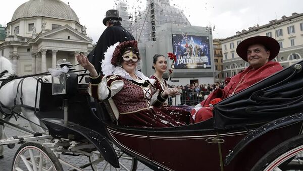 Участники карнавала в Риме - 俄羅斯衛星通訊社