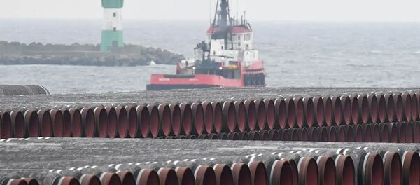 Трубы для строительства газопровода Nord Stream 2 в порту Мукран. Германия - 俄罗斯卫星通讯社