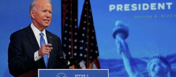 Избранный президент США Джо Байден выступает с телеобращением к нации после того, как Коллегия выборщиков США официально подтвердила его победу на президентских выборах. 15 декабря 2020 Избранный президент США Джо Байден выступает с телеобращением к нации после того, как Коллегия выборщиков США официально подтвердила его победу на президентских выборах. 15 декабря 2020 - 俄羅斯衛星通訊社