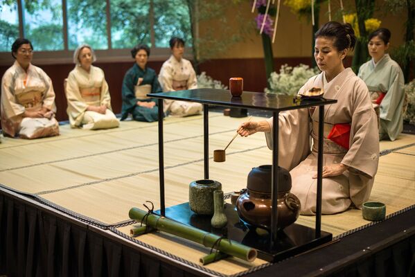 日本里千家茶道學校舉行茶道儀式，巴西 - 俄羅斯衛星通訊社