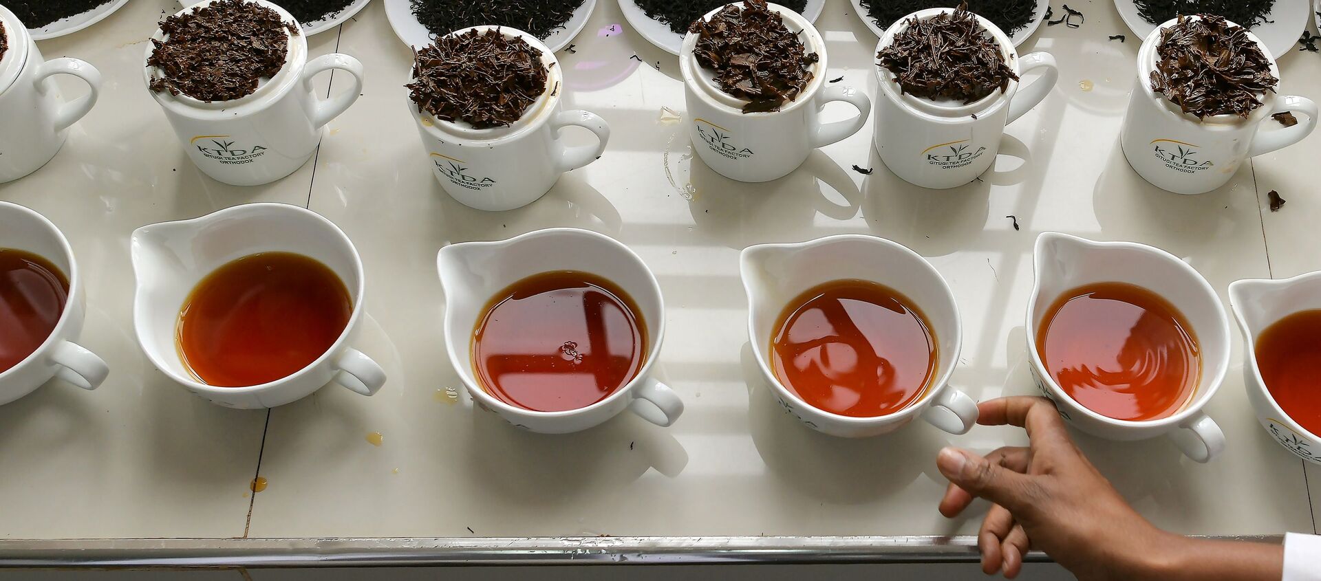 Дегустатор готовит различные образцы чая на чайной фабрике в Кении - 俄羅斯衛星通訊社, 1920, 21.01.2021