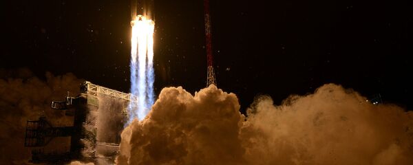 Ракета-носитель тяжелого класса Ангара-А5 во время запуска с космодрома Плесецк в Архангельской области. Ракета-носитель тяжелого класса Ангара-А5 во время запуска с космодрома Плесецк в Архангельской области. - 俄罗斯卫星通讯社