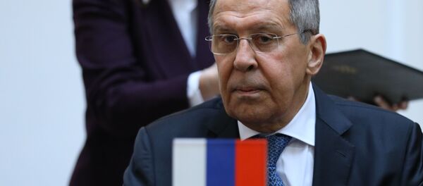 Министр иностранных дел РФ Сергей Лавров на церемонии подписания документов по итогам встречи с министром иностранных и европейских дел Хорватии Горданом Грлич-Радманом в Загребе. Министр иностранных дел РФ Сергей Лавров на церемонии подписания документов по итогам встречи с министром иностранных и европейских дел Хорватии Горданом Грлич-Радманом в Загребе. - 俄罗斯卫星通讯社