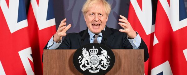 British Prime Minister Boris Johnson holds a news conference in Downing Street on the outcome of the Brexit negotiations, in London, Britain December 24, 2020.  - 俄罗斯卫星通讯社