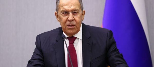 Министр иностранных дел РФ Сергей Лавров на совместной пресс-конференции по итогам седьмого заседания Совместной группы стратегического планирования под председательством глав внешнеполитических ведомств России и Турции в Сочи. - 俄罗斯卫星通讯社