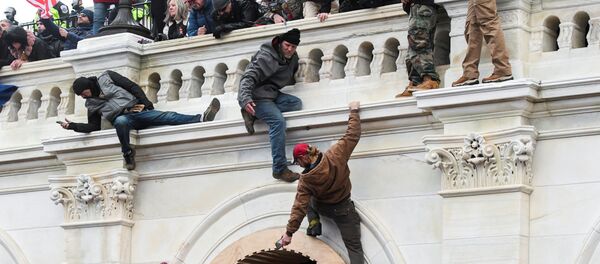 Участники акции протеста сторонников действующего президента США Дональда Трампа у здания конгресса в Вашингтоне - 俄罗斯卫星通讯社