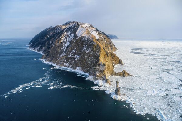 萨哈林岛冬季里的阿尼瓦角。 - 俄罗斯卫星通讯社
