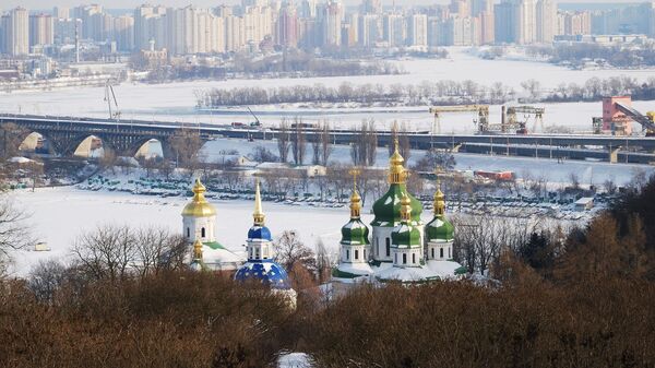 Вид на заснеженный Киев, Украина - 俄羅斯衛星通訊社