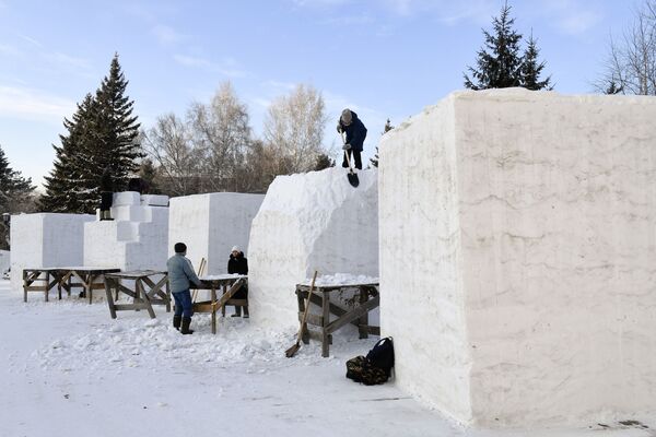ХXI Сибирский фестиваль снежной скульптуры в Новосибирске - 俄罗斯卫星通讯社