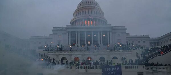 Участники акции сторонников действующего президента США Дональда Трампа у здания конгресса в Вашингтоне - 俄罗斯卫星通讯社