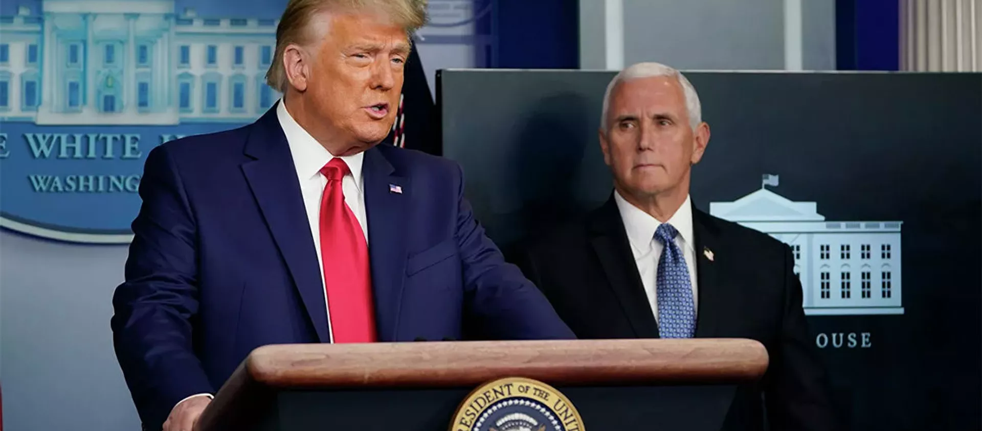 Президент США Дональд Трамп и вице-президент Майк Пенс - 俄羅斯衛星通訊社, 1920, 22.02.2021
